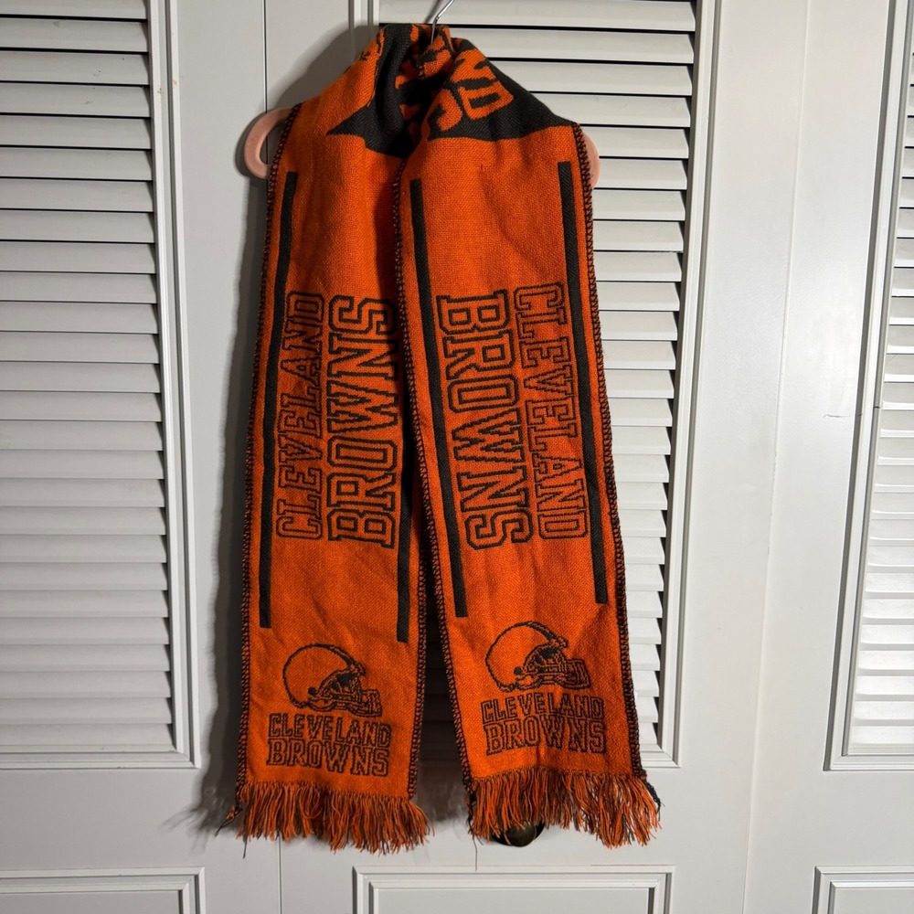 Forever Collectibles Cleveland Browns NFL Knit Scarf Orange Brown Fringe 55in